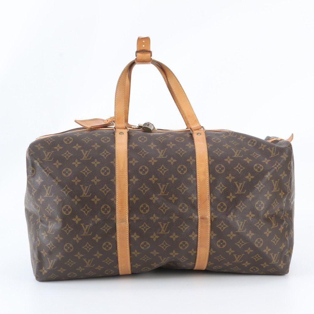ルイヴィトン モノグラム サック スープル55 M41622 レザー ボストン バッグ 出張 旅行 トート キャリー メンズ UIM EJ7-4【中古】