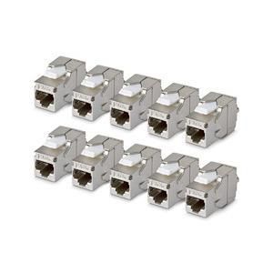 【新品・3営業日で発送】STARTECH.COM RJ45キーストーンジャック／CAT6A／10個入／STP／180度配線(C6AKEYTLSTP18010PK)