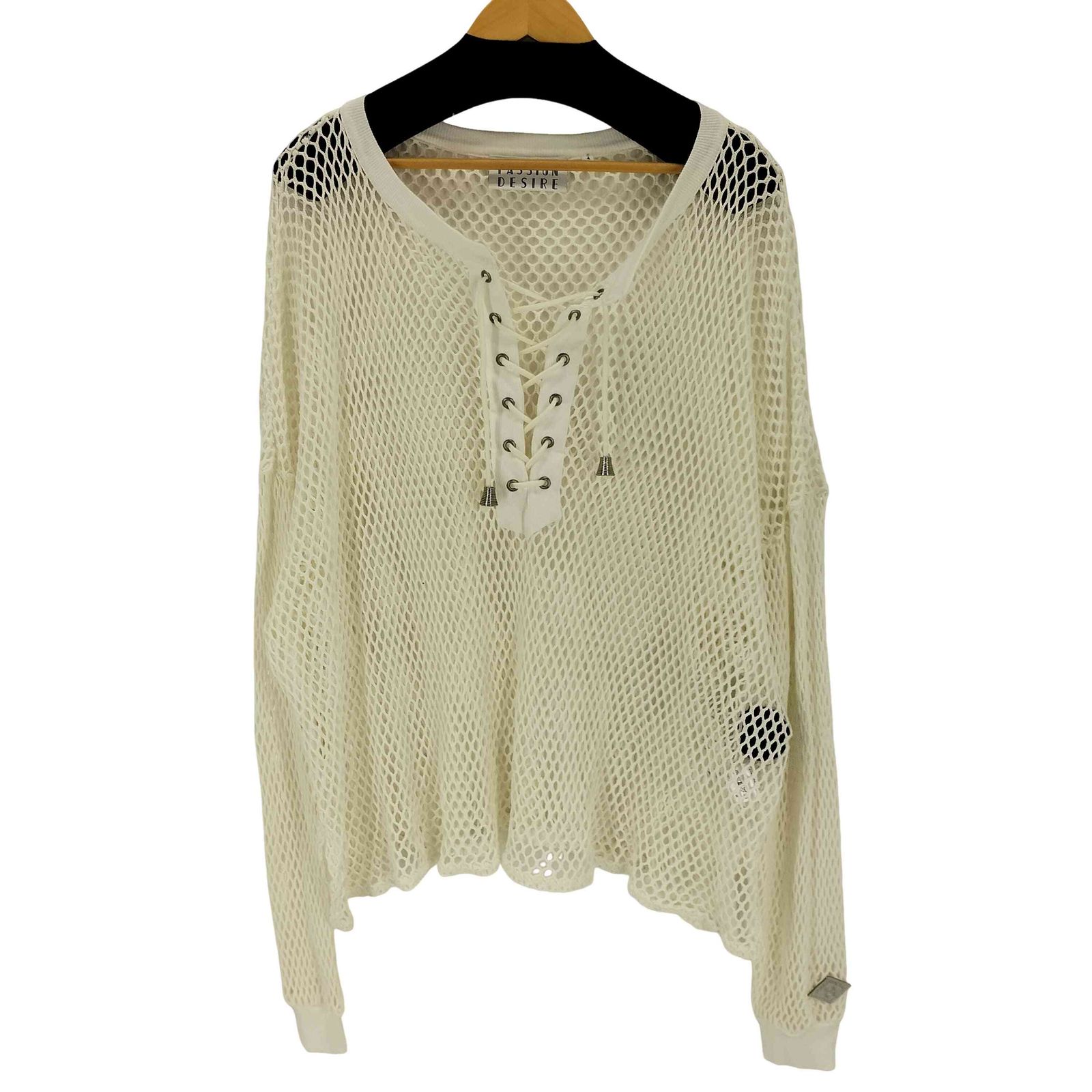エルコンダクター el conductorH COTTON LACEUP LONG SLEEVE MESH TOP メンズ 4
