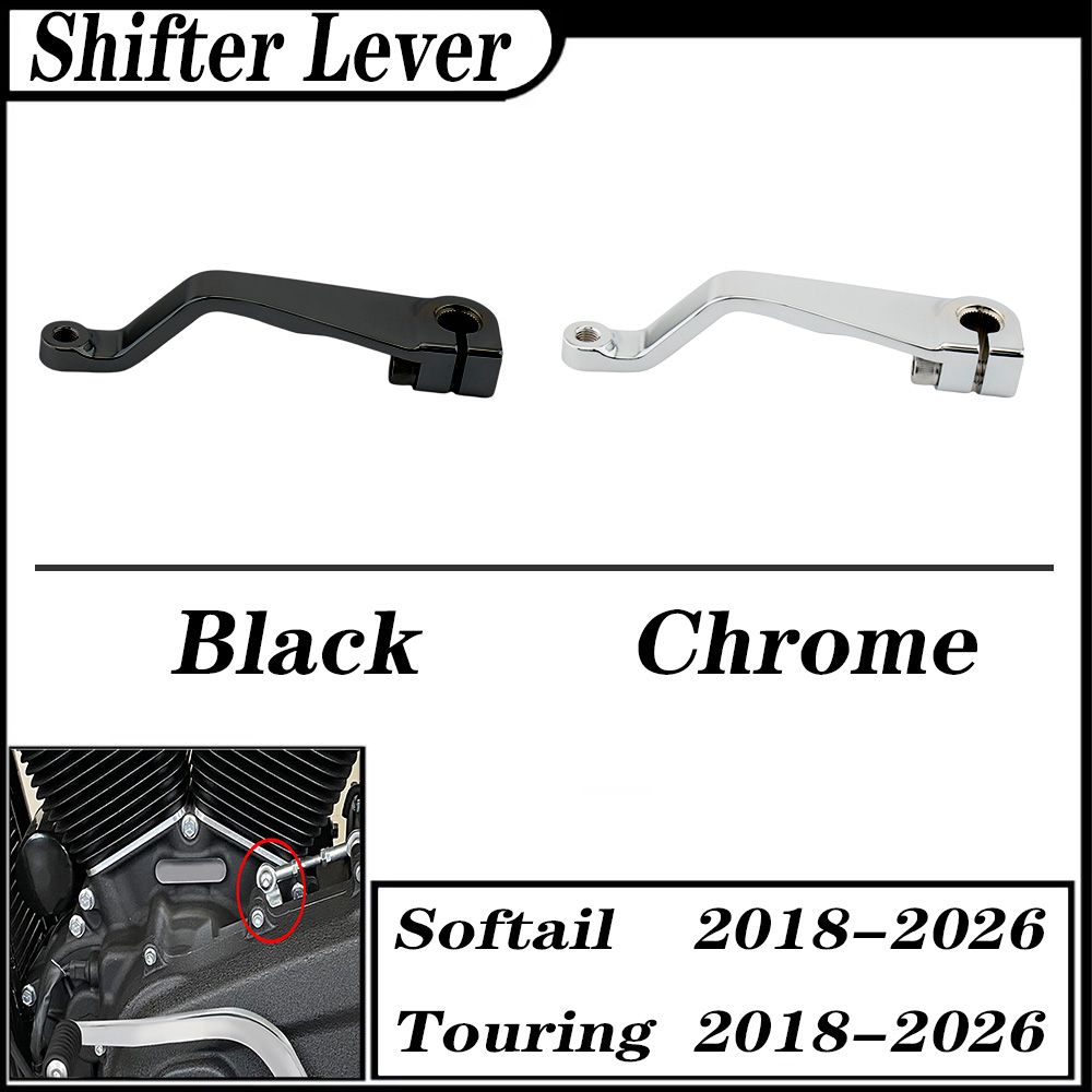 ハーレー ソフテイル FXLR/FXLRS/FXLRST/FXST/FXBB 用 シフトロッドレバー ブラッククローム 2018-2024年式