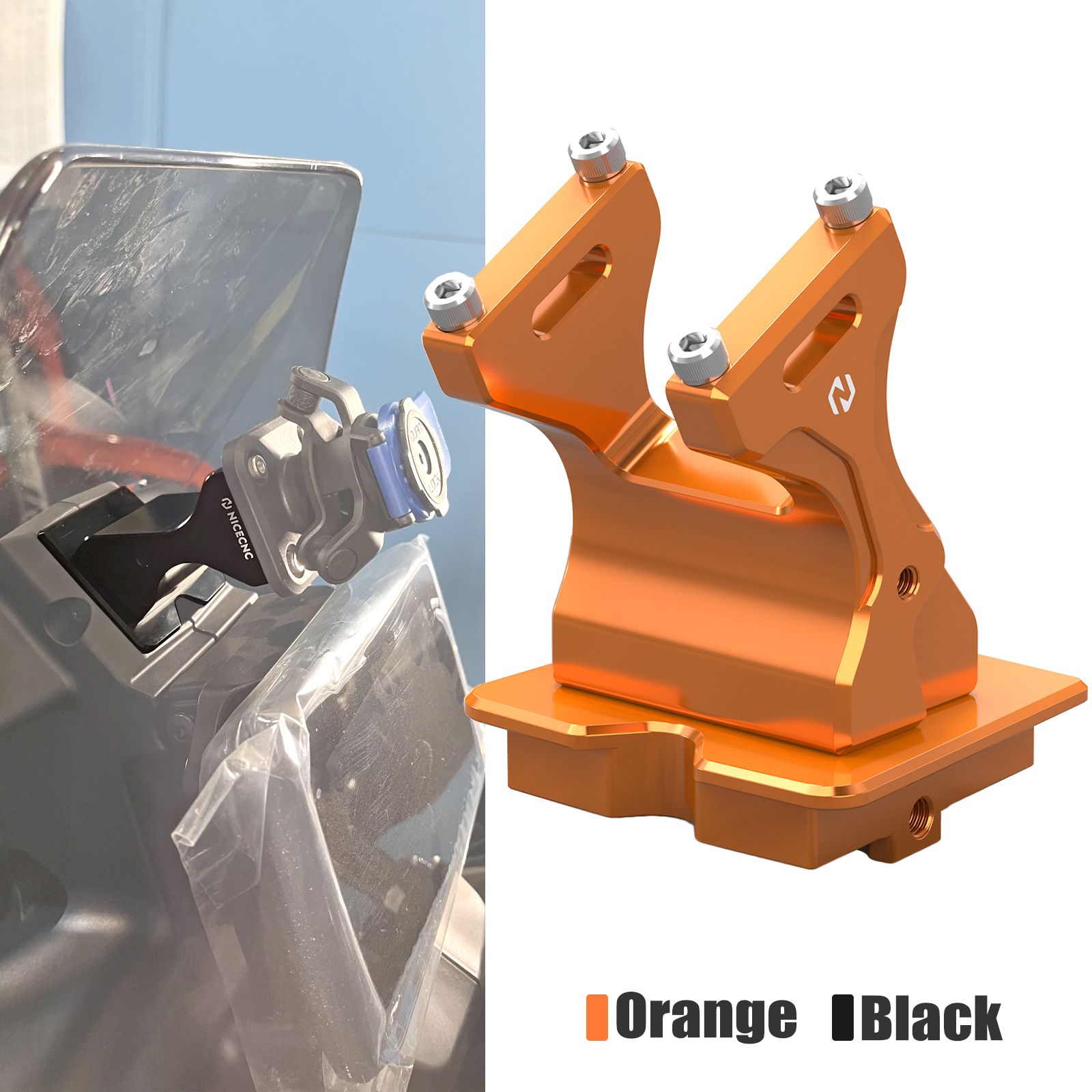 KTM 890 アドベンチャー/R 用 GPS ナビゲーターマウント ブラック/オレンジ