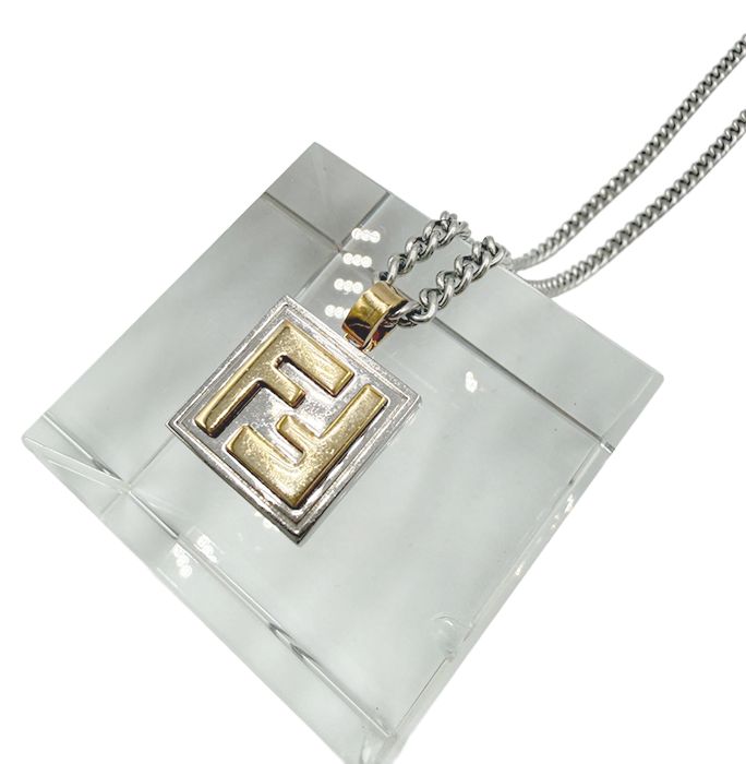 FENDI フェンディ FFロゴ ネックレス シルバー×ゴールド 目黒蓮着用