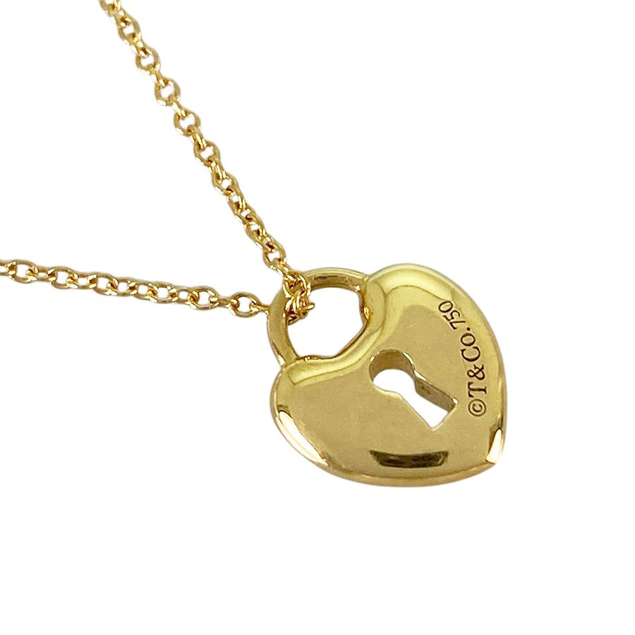 ティファニー TIFFANY&Co. ハート ロック K18YG ネックレス ss【中古
