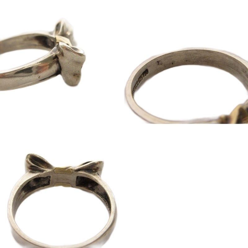 ティファニー TIFFANY & CO. コンビリボンリング 指輪 SV925 K18 750