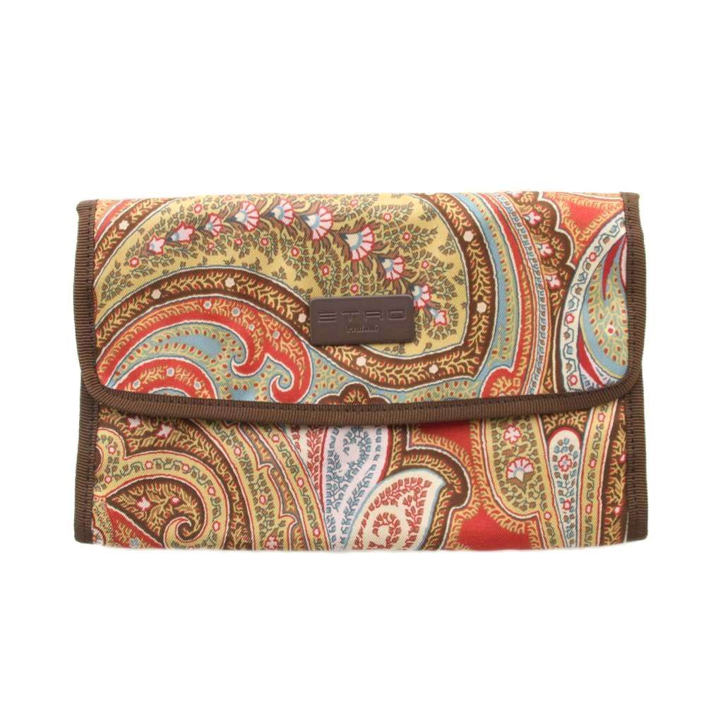 エトロ ETRO ペイズリー柄 ポーチ 茶色 ブラウン マルチカラー 総柄