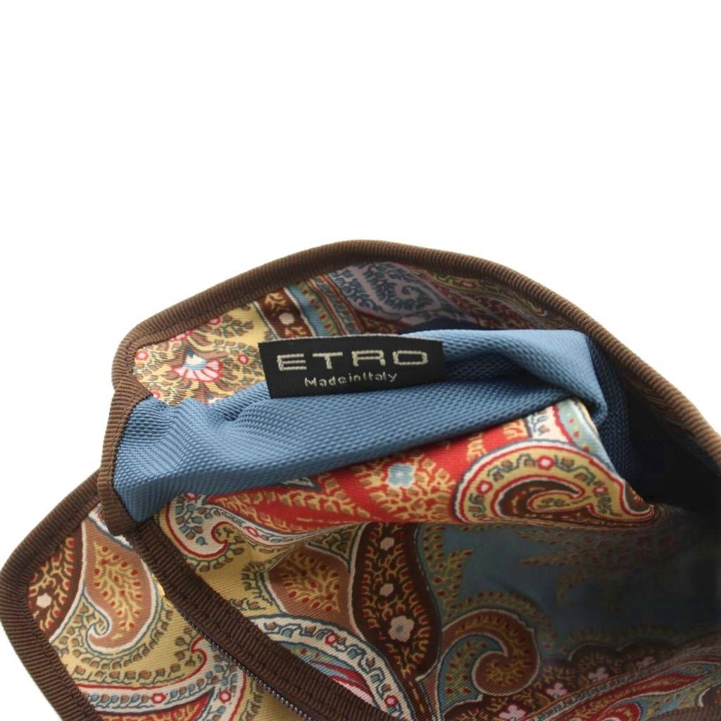 エトロ ETRO ペイズリー柄 ポーチ 茶色 ブラウン マルチカラー 総柄
