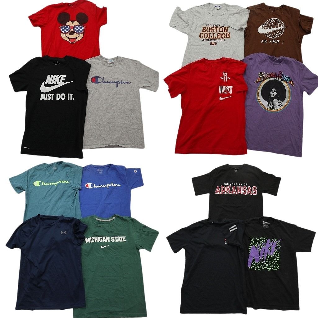 古着卸 まとめ売り ブランドMIX Tシャツ 14枚セット ( メンズ Ｓ ) ナイキ チャンピオン アンダーアーマー 中古 古着 NF6814