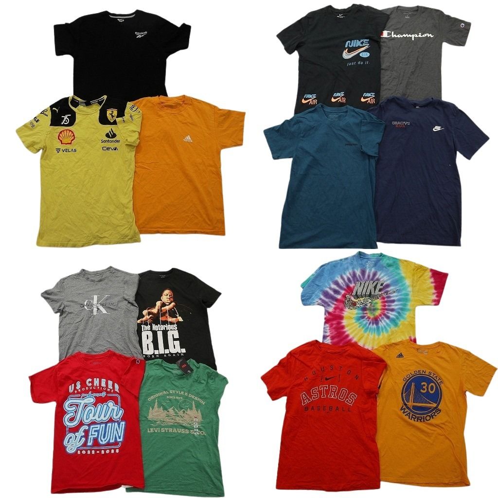 古着卸 まとめ売り ブランドMIX Tシャツ 14枚セット ( メンズ XS/Ｓ ) ナイキ アディダス カルバンクライン 中古 古着 NF6815