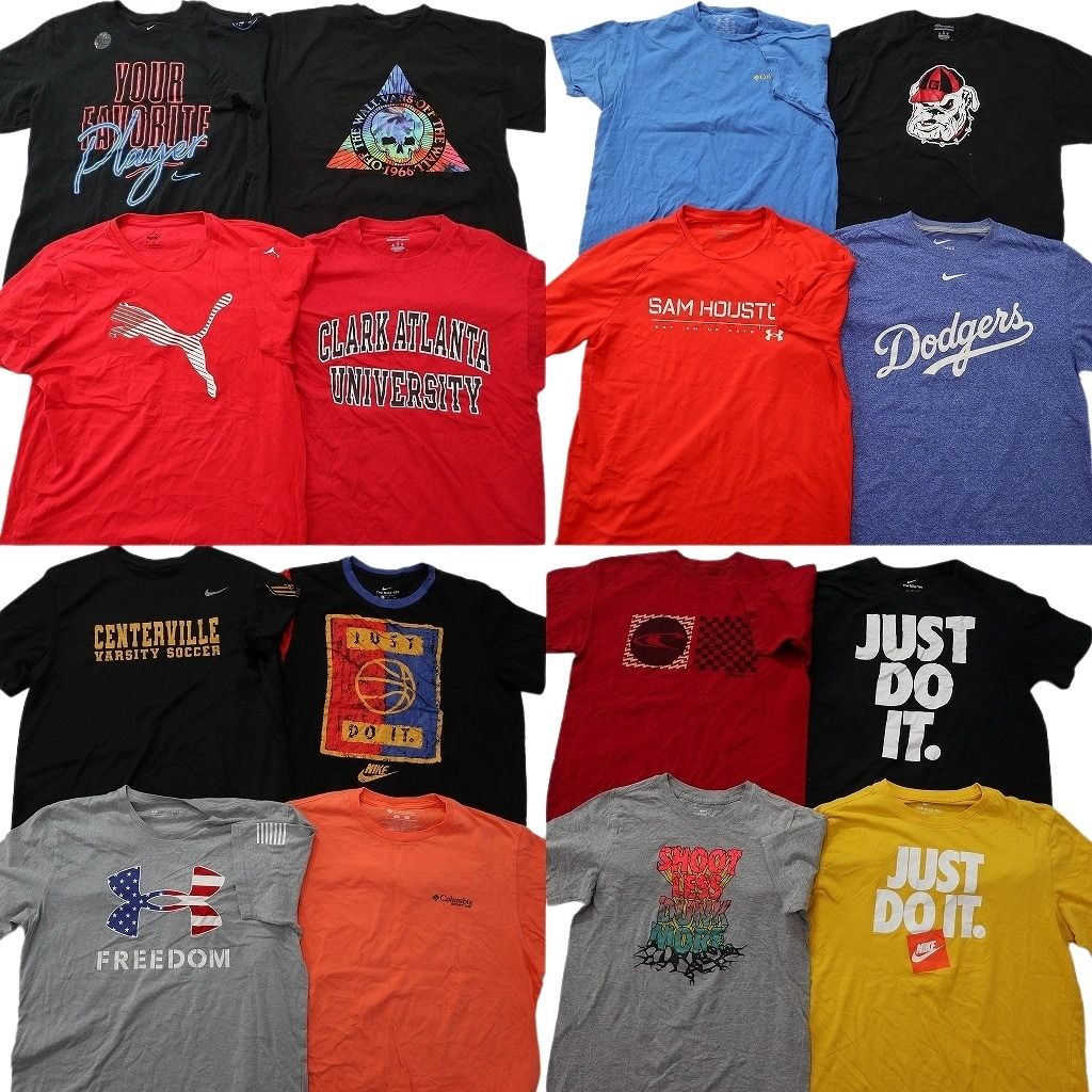 古着卸 まとめ売り ブランドMIX Tシャツ 16枚セット ( メンズ L ) コロンビア ナイキ プーマ チャンピオン カレッジ風 中古 古着 NF6841