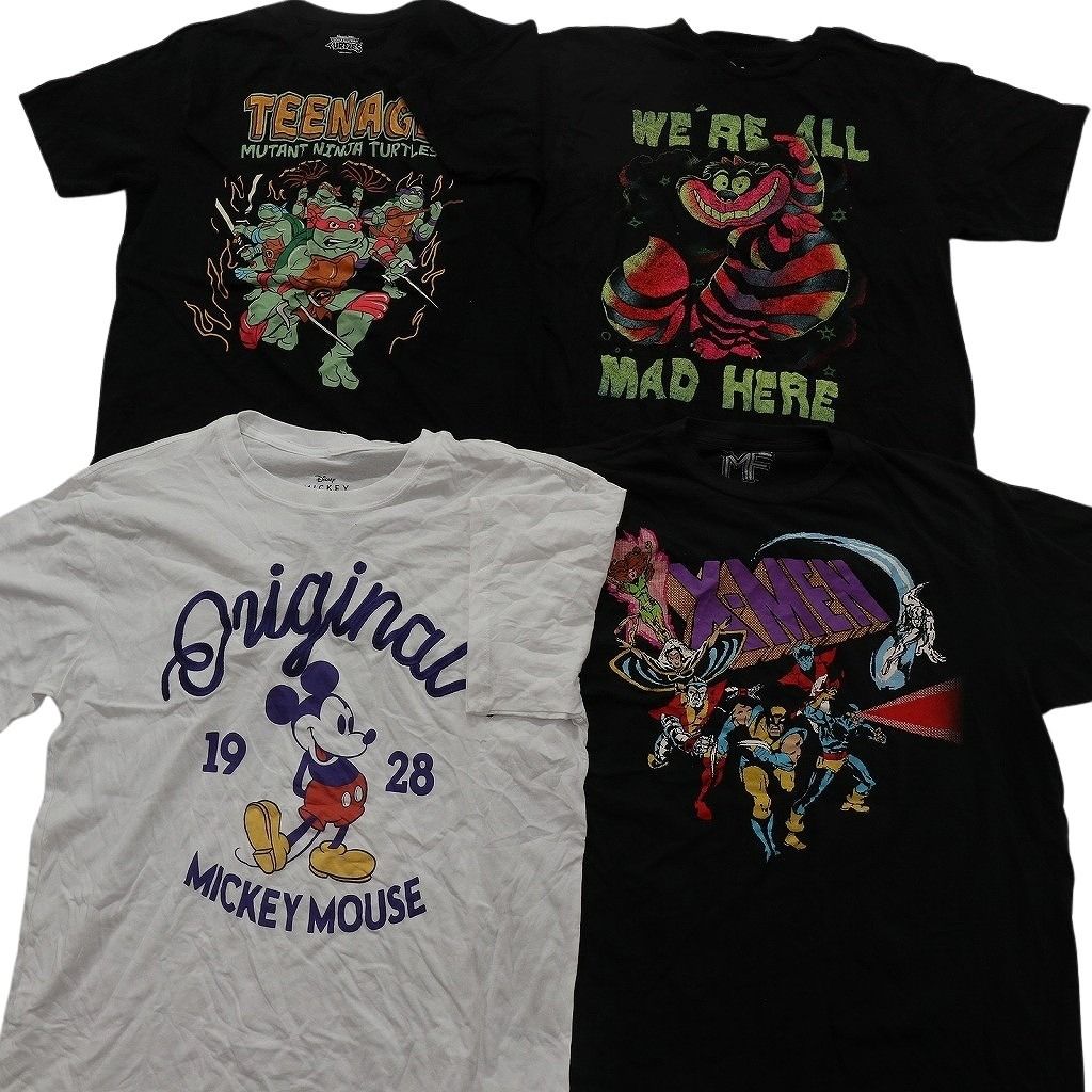 古着卸 まとめ売り キャラクター Tシャツ 16枚セット ( メンズ L ) スマーフ スパイファミリー ミッキーマウス 中古 古着 NF6927 古着卸 まとめ売り キャラクター Tシャツ 16枚セット ( メンズ L