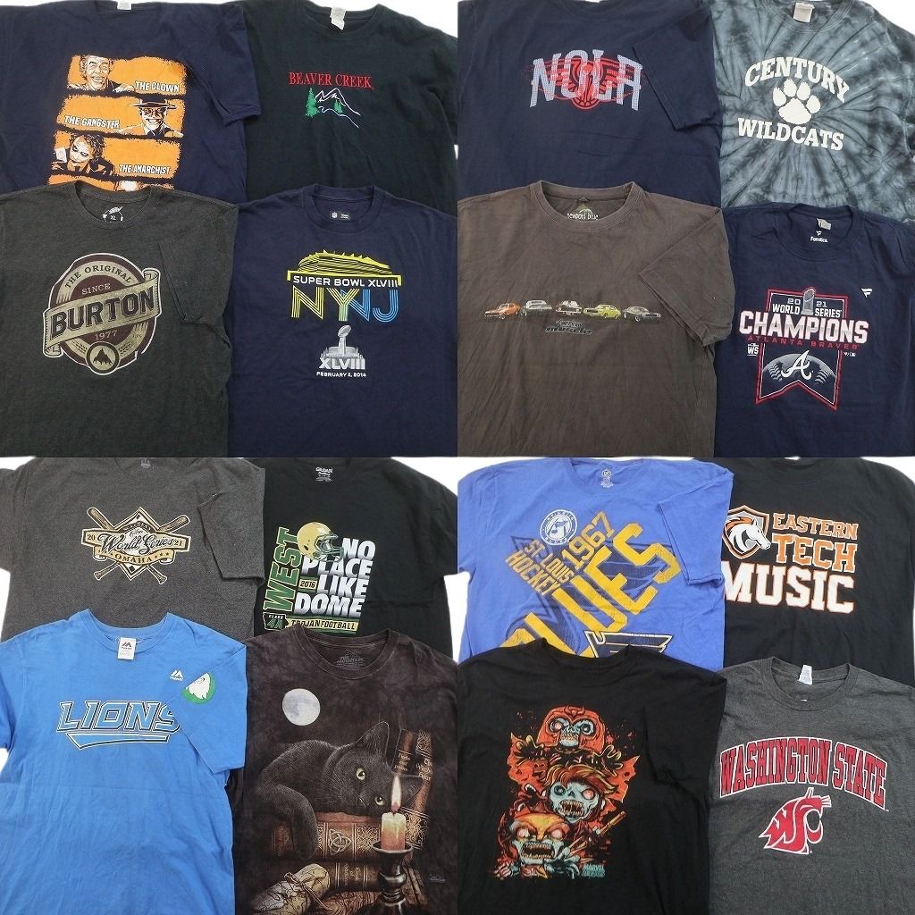 古着卸 まとめ売り プリント Tシャツ 16枚セット ( メンズ L/2XL ) プロチーム NFL カレッジ風 大判プリント アニマル 中古 古着 NF6968 13,950円