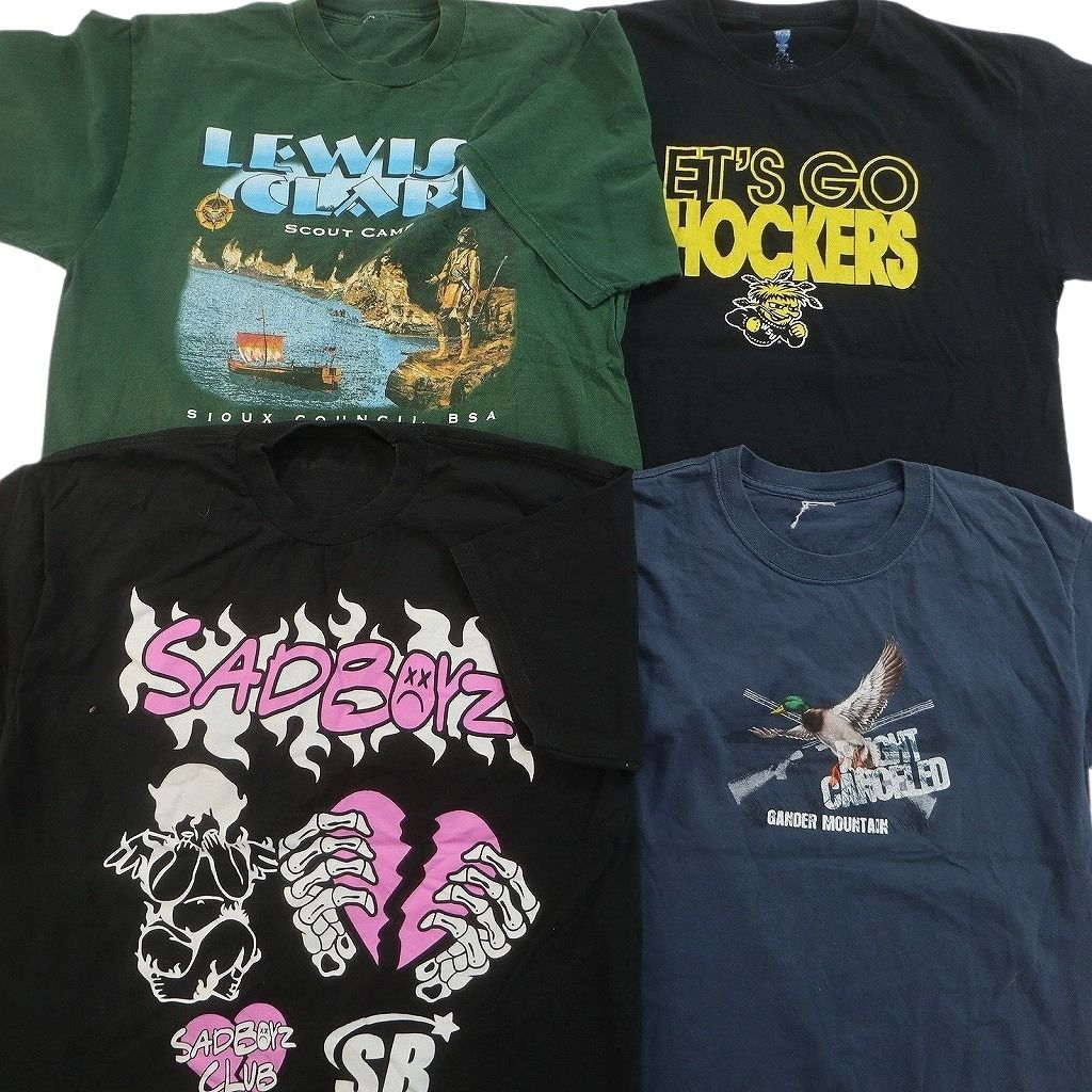 古着卸 まとめ売り プリント Tシャツ 16枚セット ( メンズ XL ) 大判プリント プロチーム NFL カレッジ風 中古 古着 NF6975