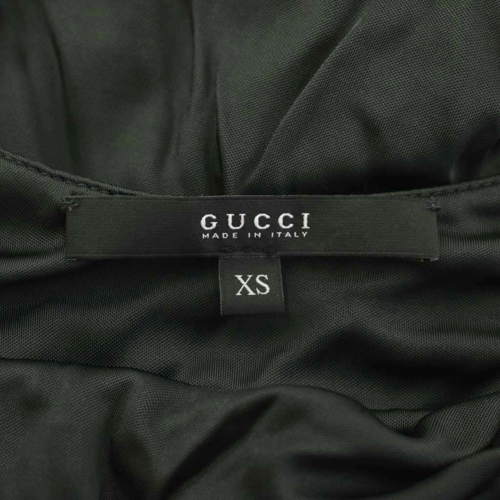 グッチ GUCCI ワンピース ホルターネック ロング バンブー XS 緑