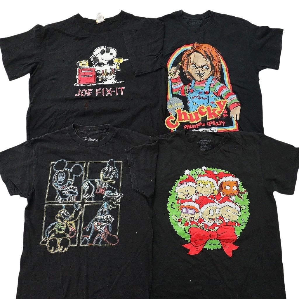 古着卸 まとめ売り キャラクター Tシャツ 16枚セット ( メンズ M/L ) チャッキー ホラー ストリートファイター ナルト 中古 古着 NF7003 古着卸 まとめ売り キャラクター Tシャツ 16枚セット ( メンズ M/L