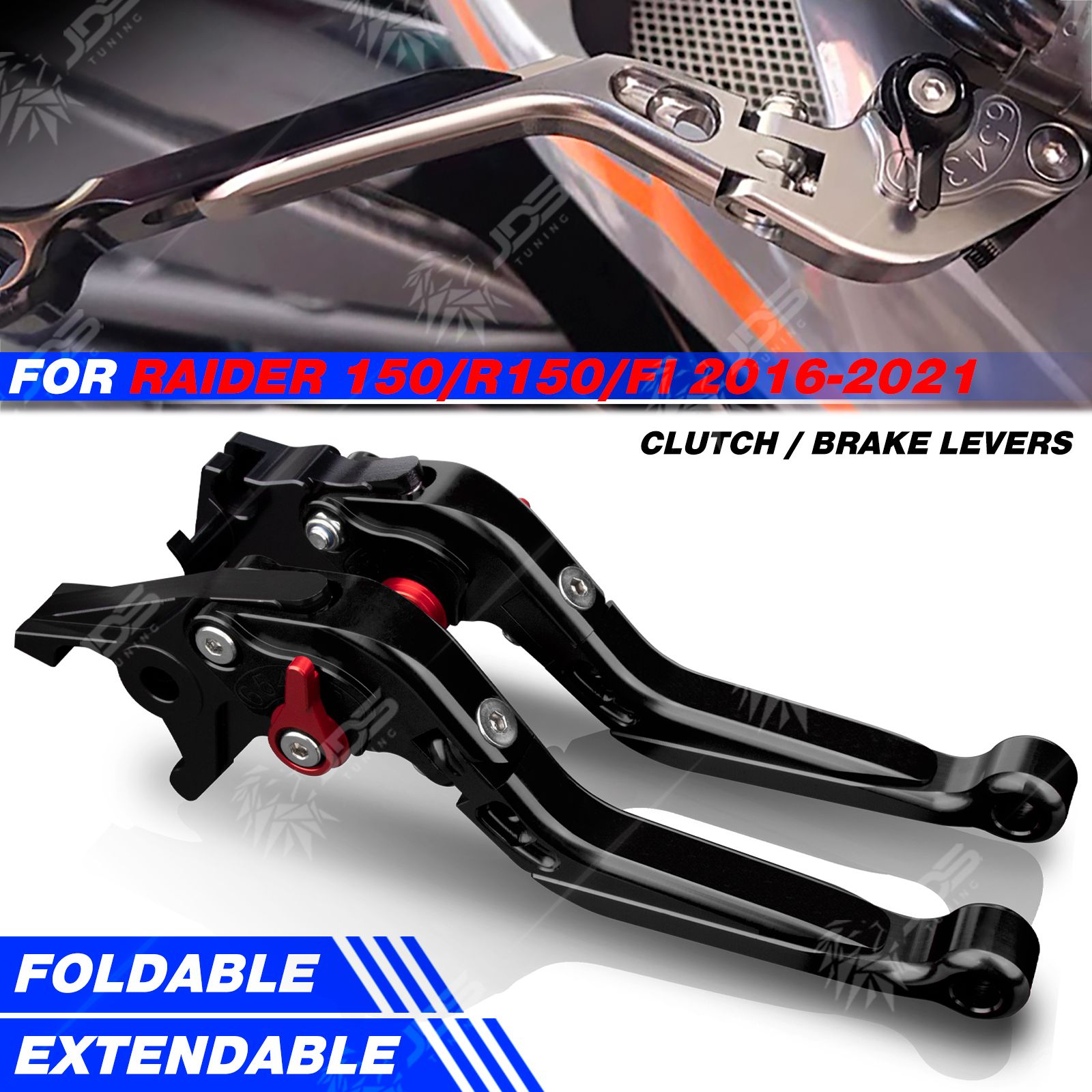 スズキ RAIDER 150/R150/FI 2016-2021 用 折りたたみクラッチレバー＆ブレーキレバーセット