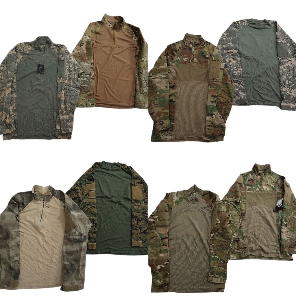 古着卸 まとめ売り ミリタリー コンバットシャツ 8枚セット ( メンズ L ) マルチカモ ハーフジップ デジカモ ARMY 中古 古着 NF7043 13,392円