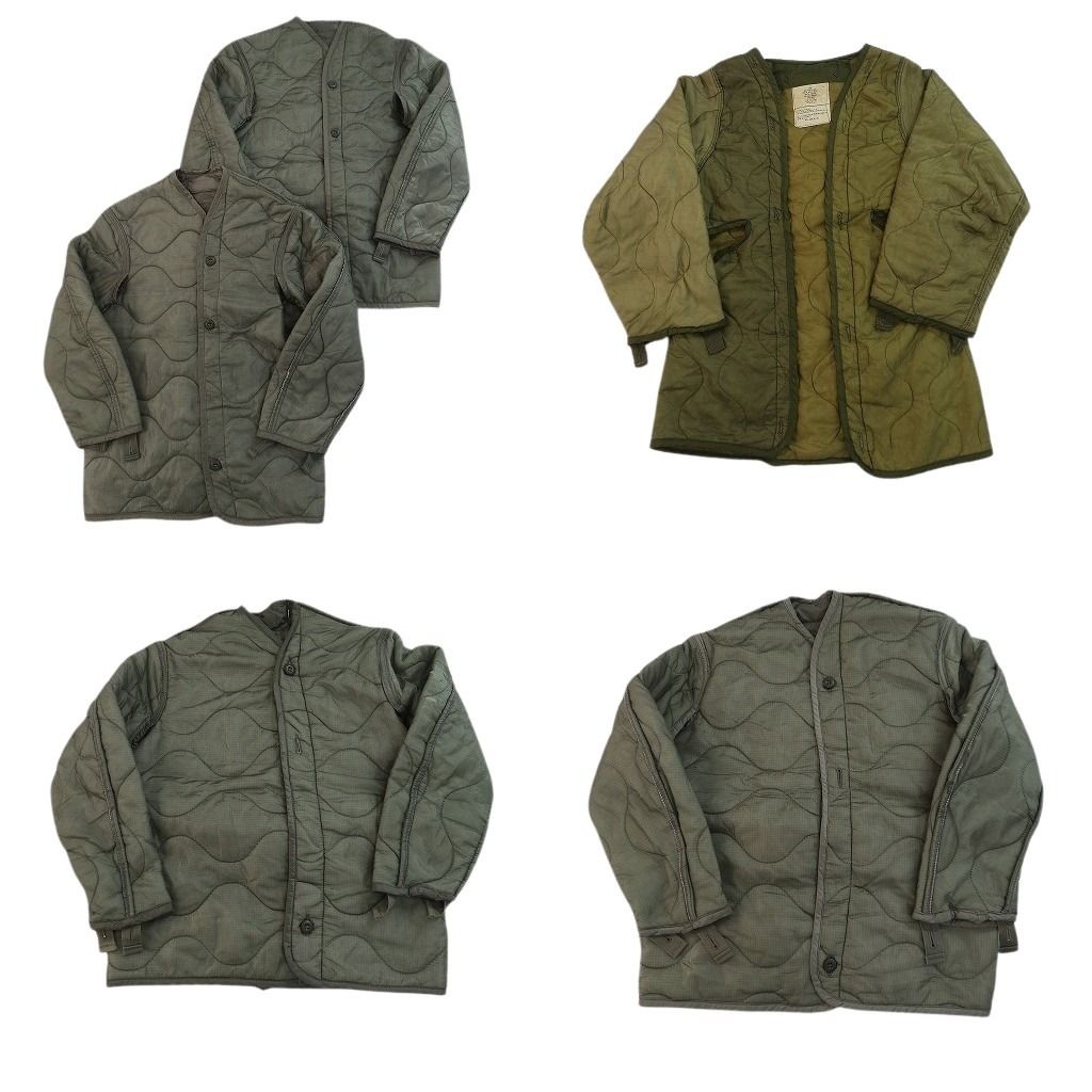 古着卸 まとめ売り ミリタリー ライナー 5枚セット ( メンズ XS/S ) キルティング ジャケット オリーブ 中古 古着 NF7099