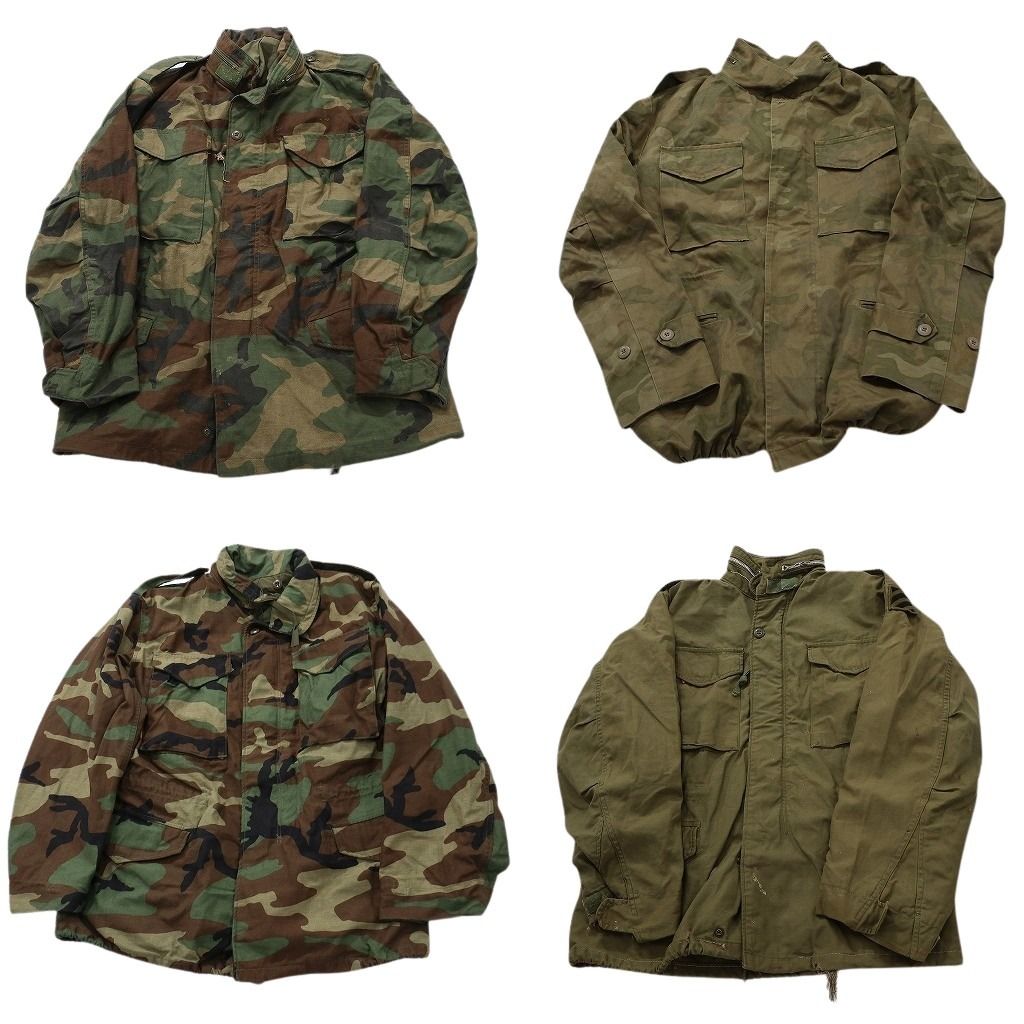 古着卸 まとめ売り ミリタリー M-65 ジャケット 4枚セット ( メンズ S ) USARMY ウットランドカモ モスグリーン 中古 古着 NF7134