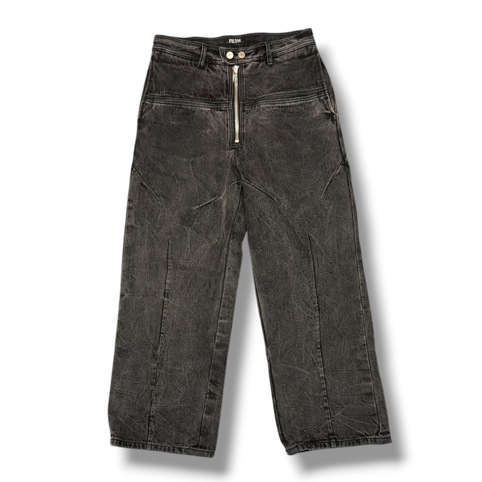 FILTH 24AW FRONT ZIP BAGGY DENIM フロントジップバギーデニムパンツ