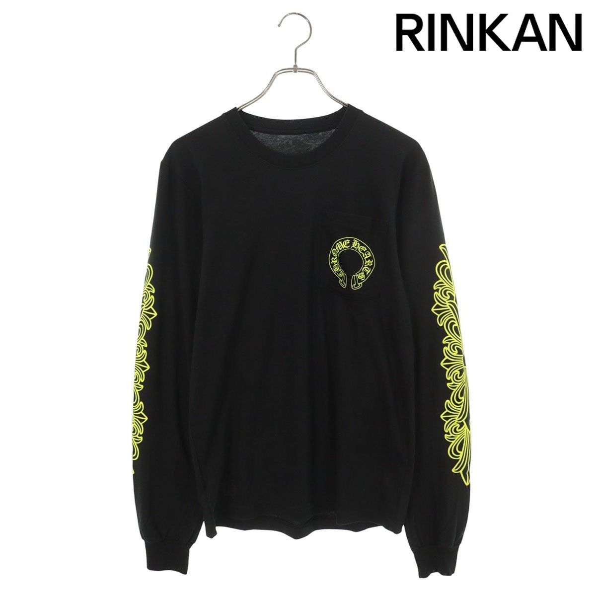 クロムハーツ CH L/S 1 袖フローラルバックホースシュープリント長袖カットソー メンズ S