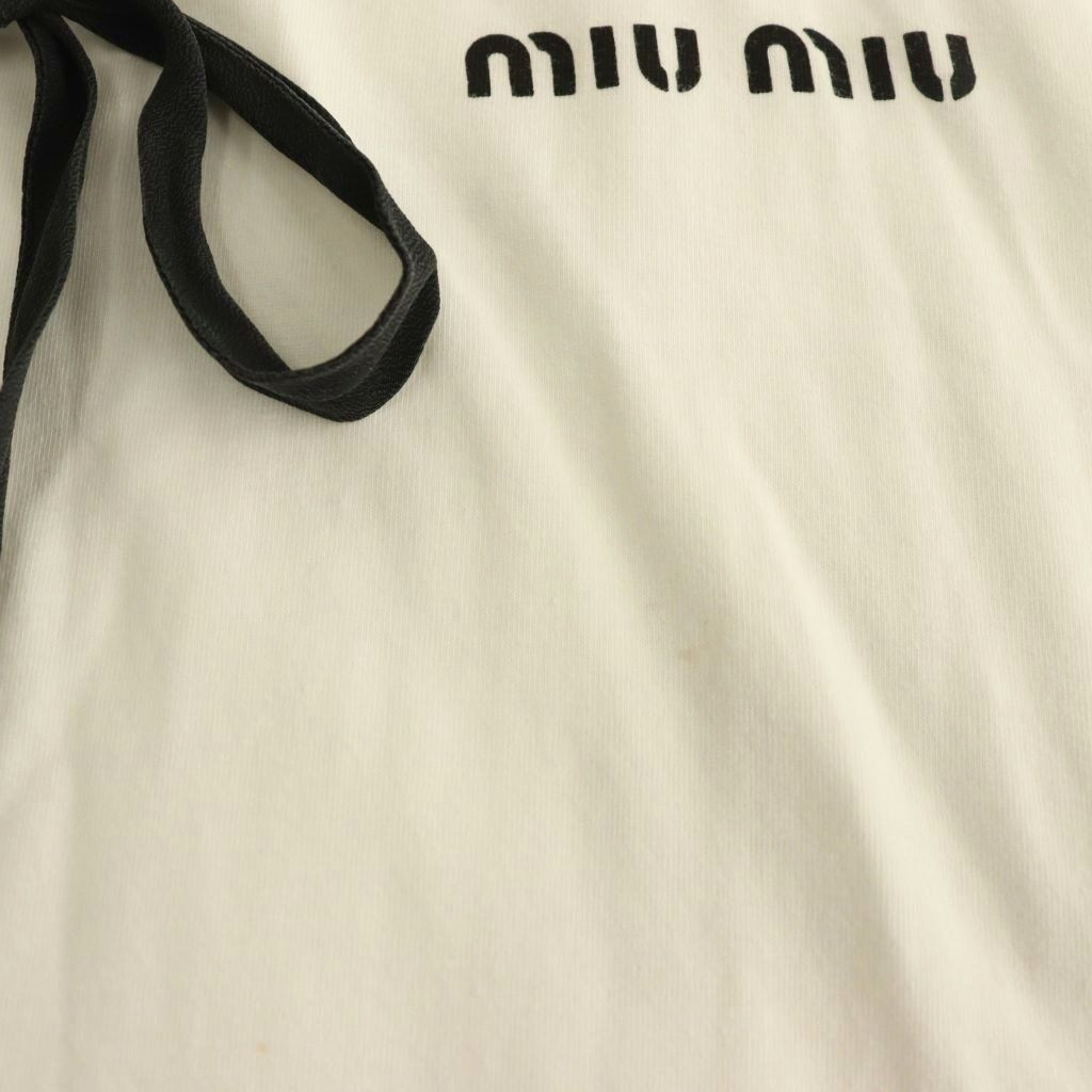 ミュウミュウ miumiu ロゴ セーラーカラー Tシャツ カットソー XS 白