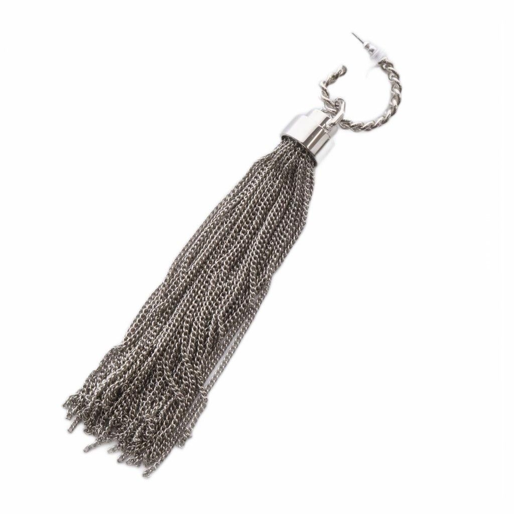 サンローラン パリ SAINT LAURENT PARIS タッセルピアス チェーン シルバー色 /YO38 ■OH