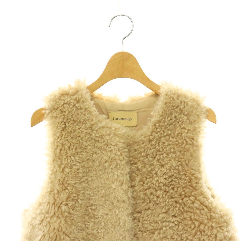 Curensology＜&RC＞キルティングショートベスト オリーブ カレンソロジー Curensology 24AW カーリーショートベスト ボア F