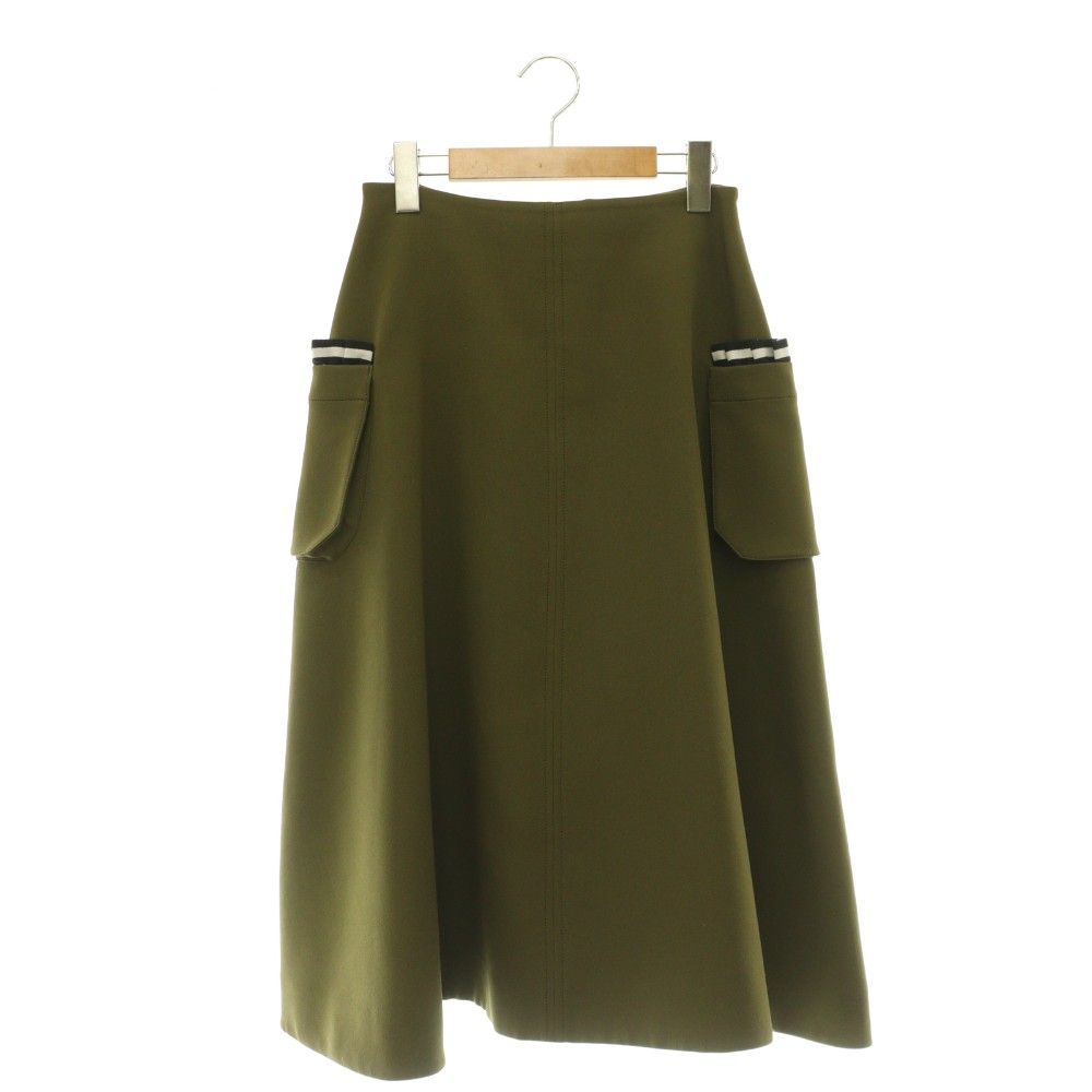 BORDERS at balconyフレアスカート フリル　ボーダー　切り替え ボーダーズアットバルコニー BORDERS at BALCONY サイドポケット