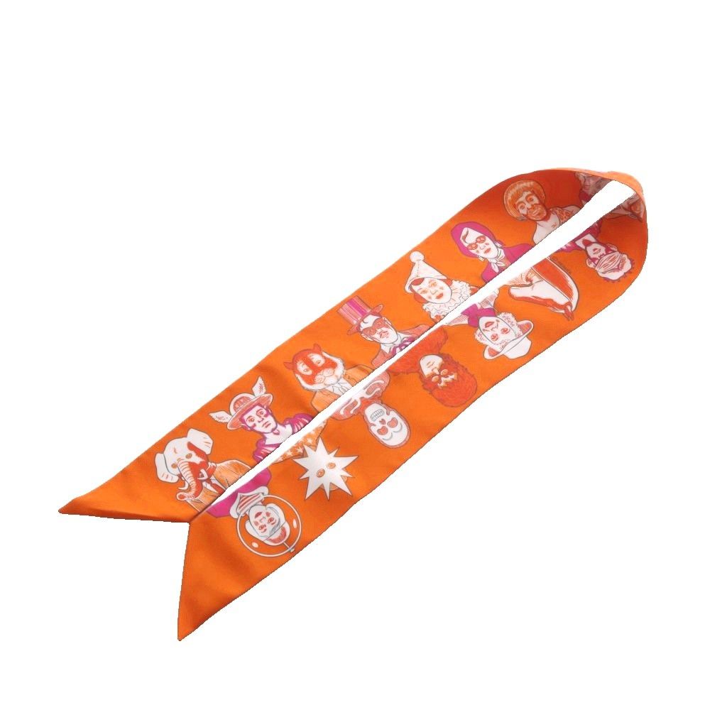 エルメス HERMES ツイリー DRESS CODE スカーフ ポケットチーフ 橙