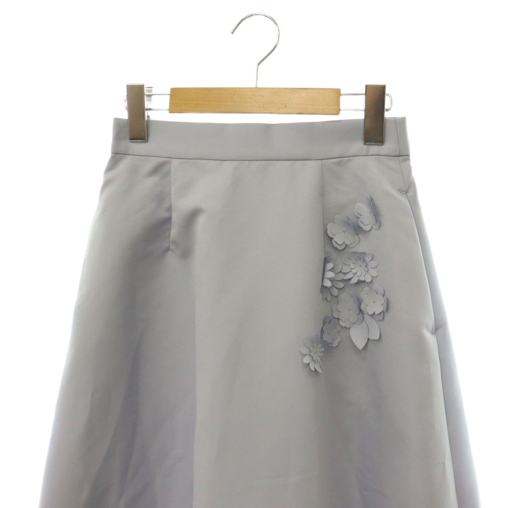 アウディーレ Audire 25SS Bouquet grosgrain circular スカート ロング フレア S サックスブルー /DO ■OS