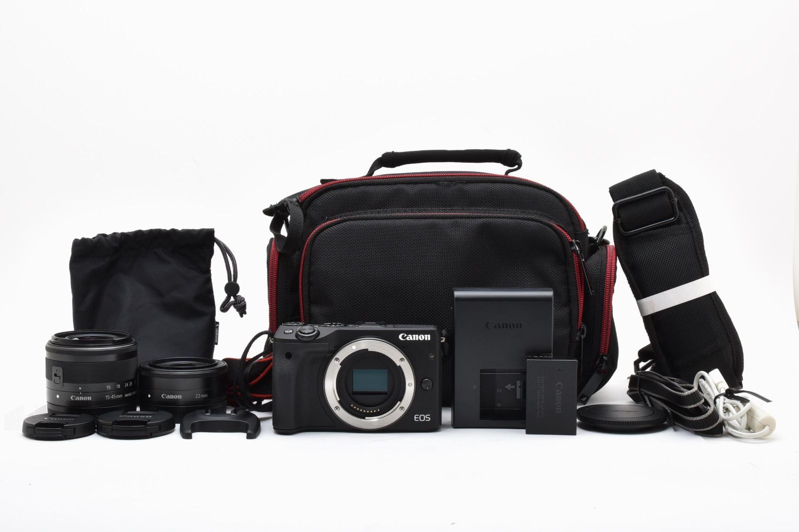 極上品 キャノン Canon EOS M3 + zoom lens EF-M 15-45mm F3.5-6.3 +