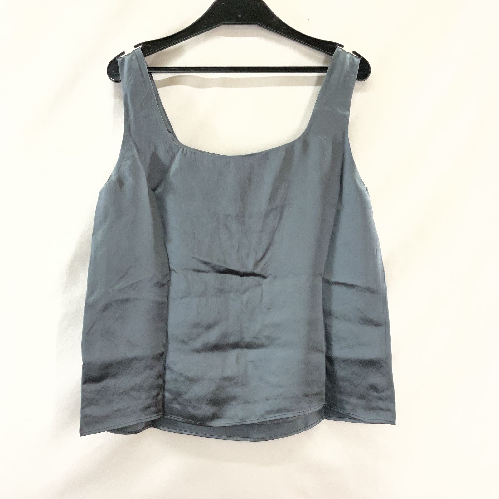 NOBLE／ノーブル サテンスクエアネックタンクトップ グレー系 