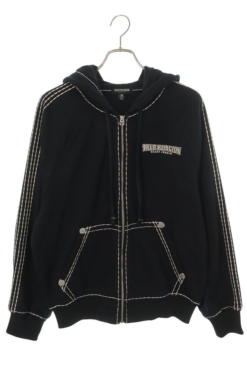 トゥルーレリジョン SUPER T BOXY ZIP UP ロゴ刺繍ジップアップ