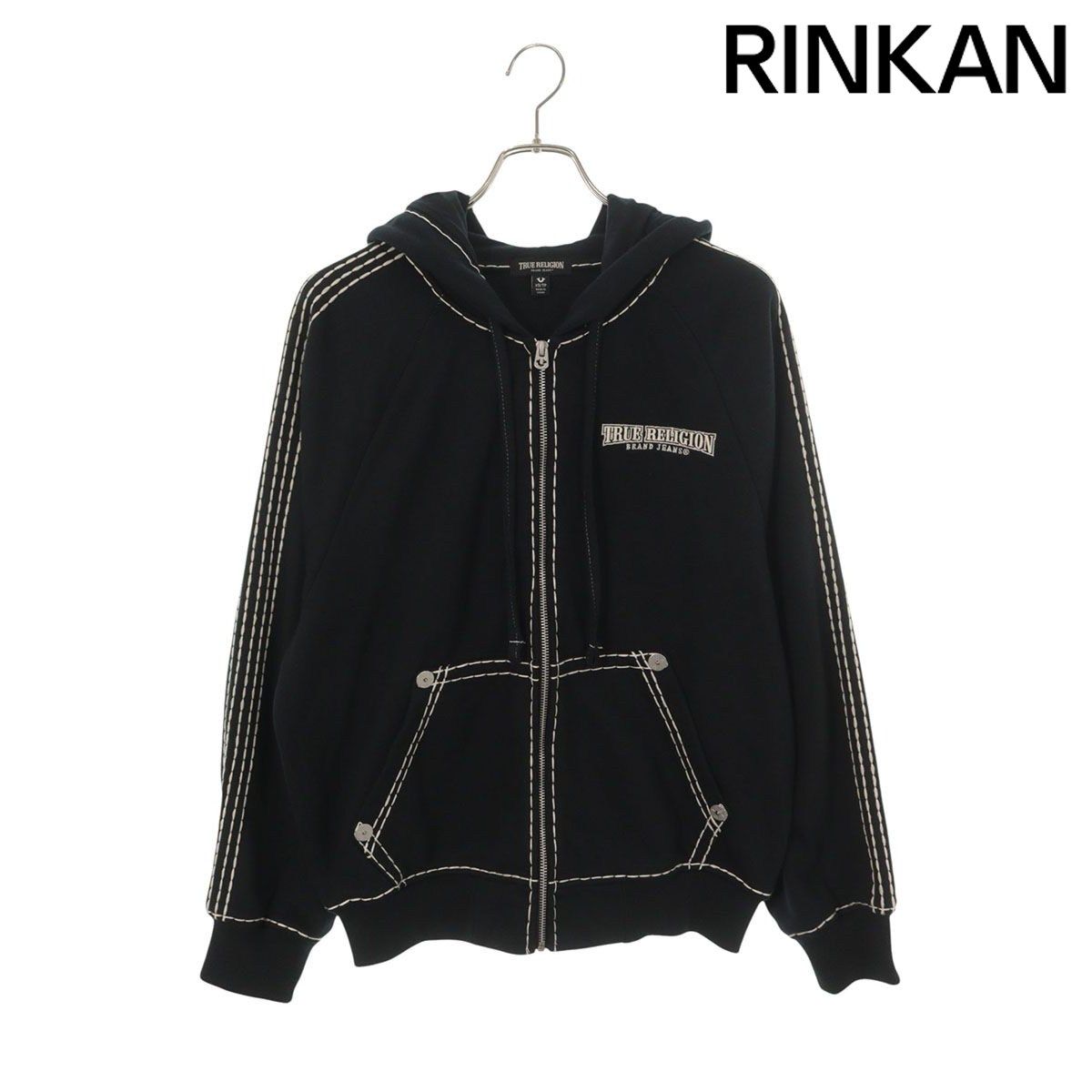 トゥルーレリジョン SUPER T BOXY ZIP UP ロゴ刺繍ジップアップ
