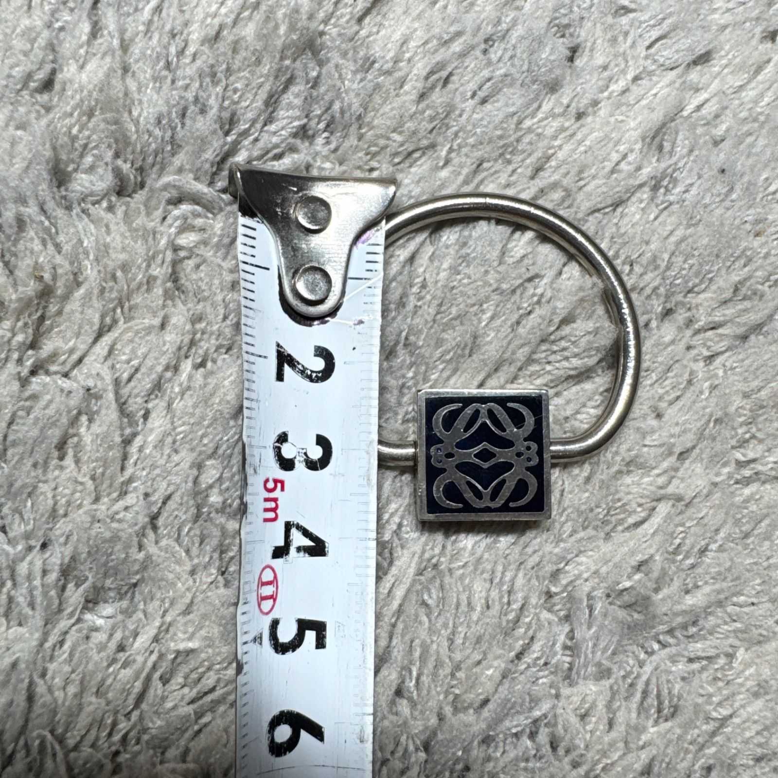 LOEWE ロエベ キーリング キーホルダー アナグラム スクエア シルバー