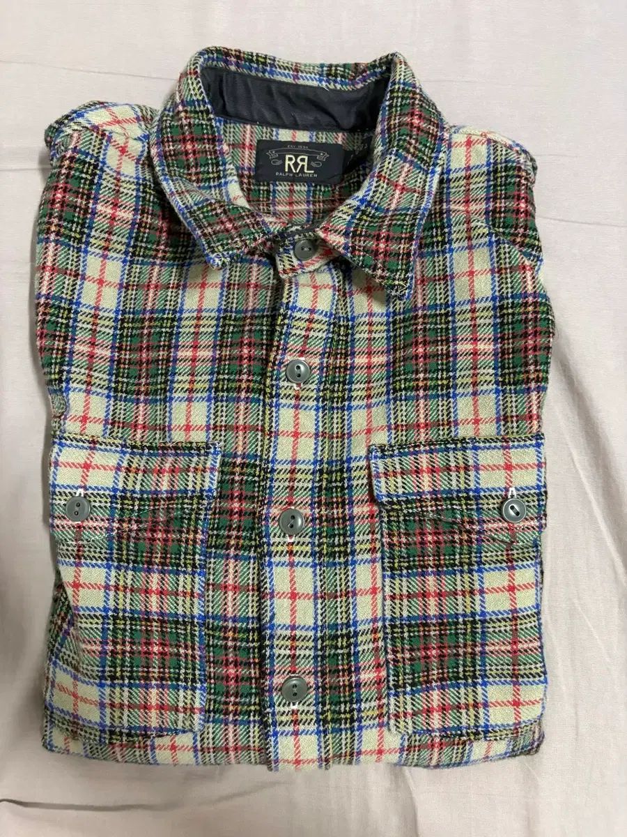 L RRL(ダブルアールエル) ウール ブレンド ツイル ワークシャツ