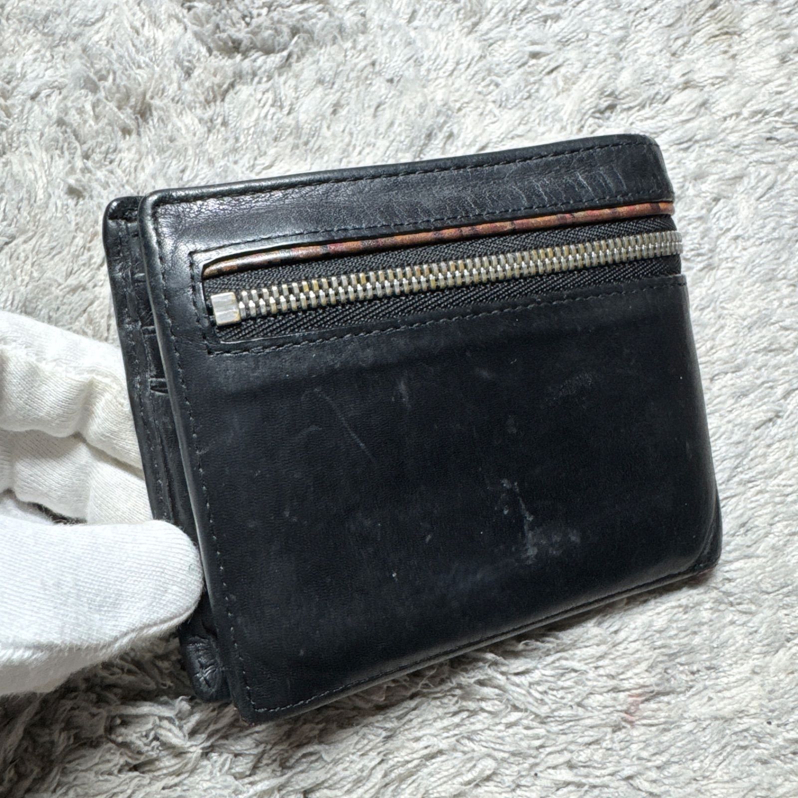 Paul Smith ポールスミス 二つ折り財布 ジップストローグレイン2 黒