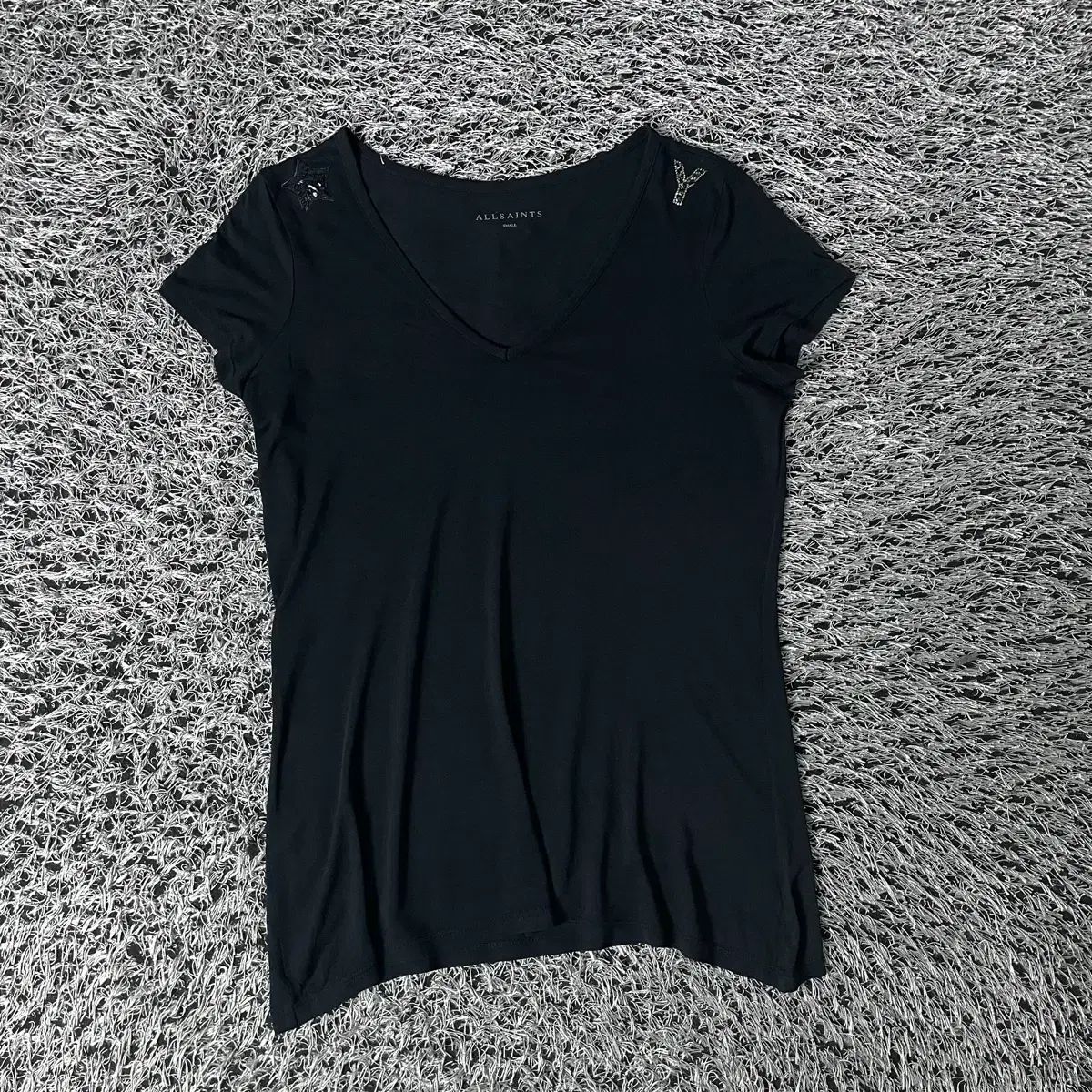 ALLSAINTS オールセインツ レディース ビーズ バイカラー 半袖 Tシャツ