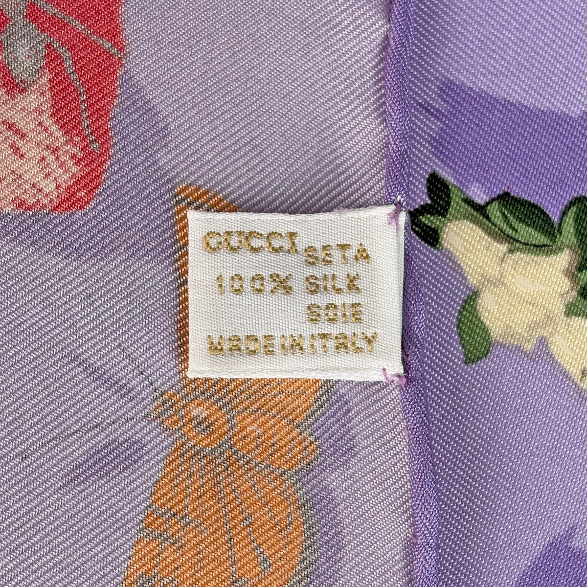 グッチ GUCCI スカーフ シルク パープル マルチカラー レディース