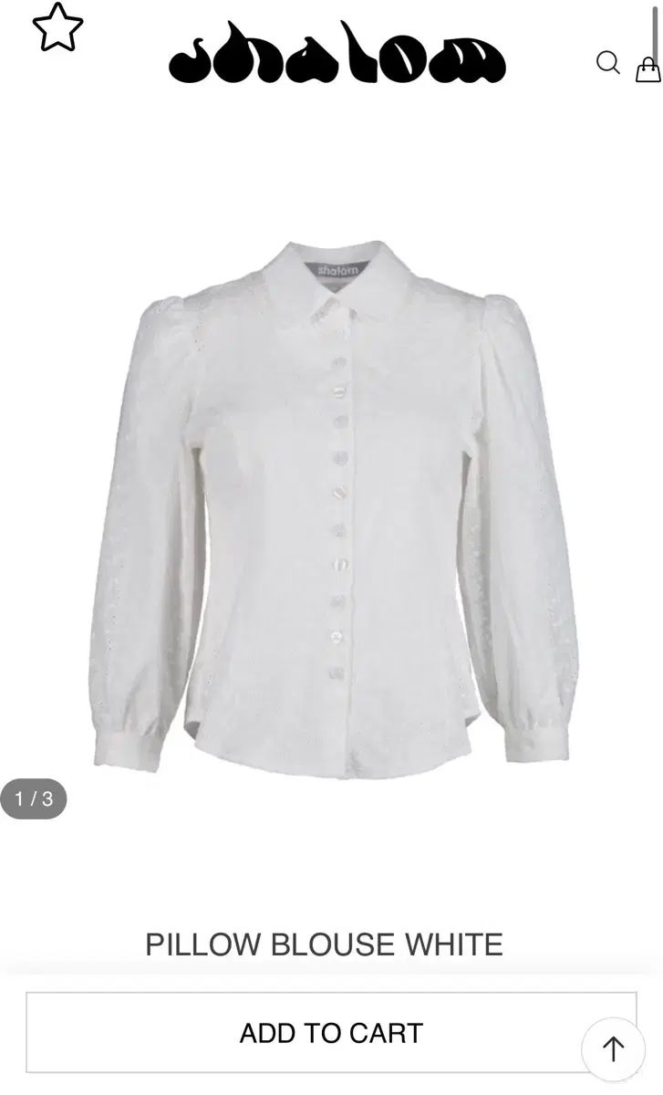シャロムクラブ PILLOW BLOUSE WHITE ブラウス