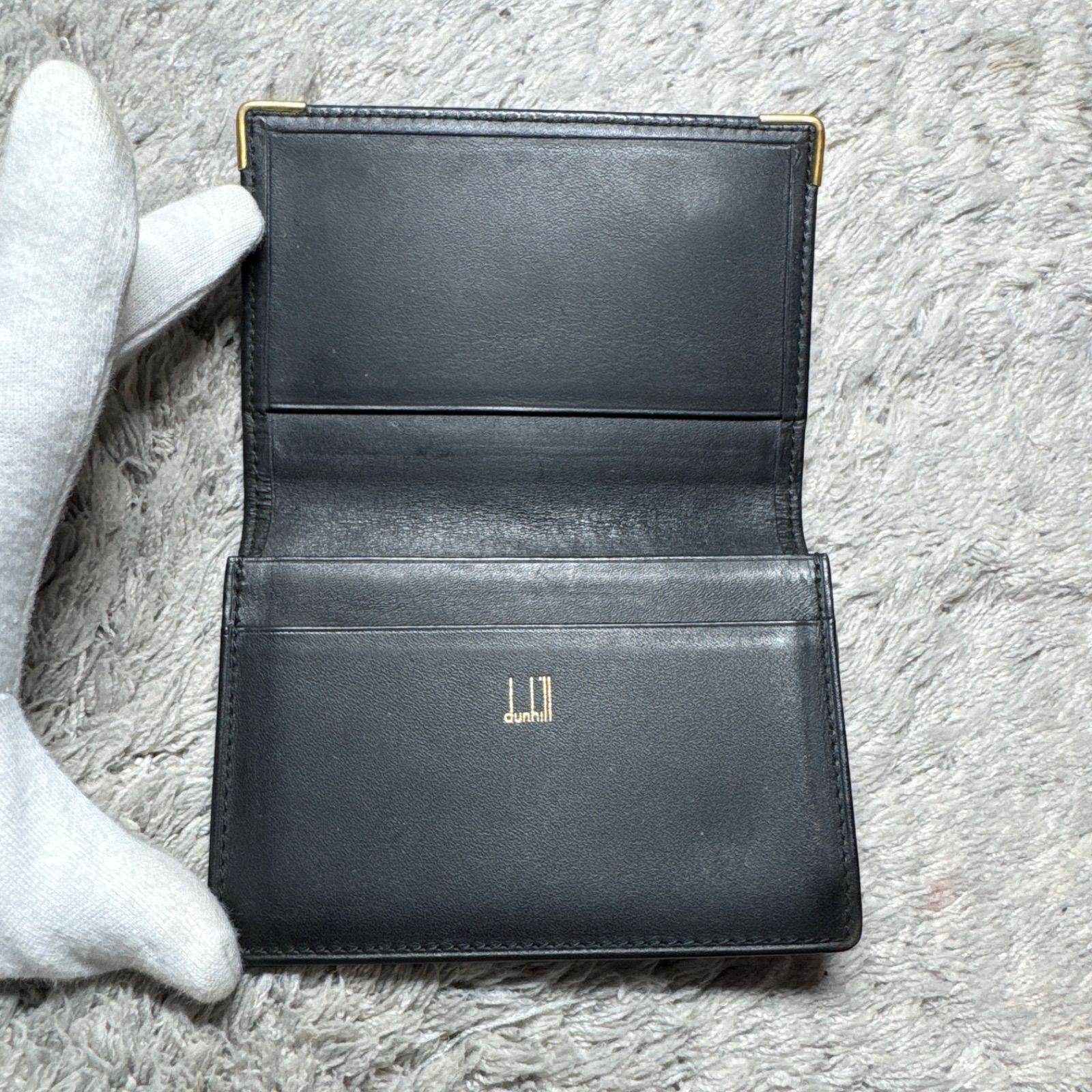 DUNHILL ダンヒル 名刺入れ カードケース レザー ゴールドロゴ