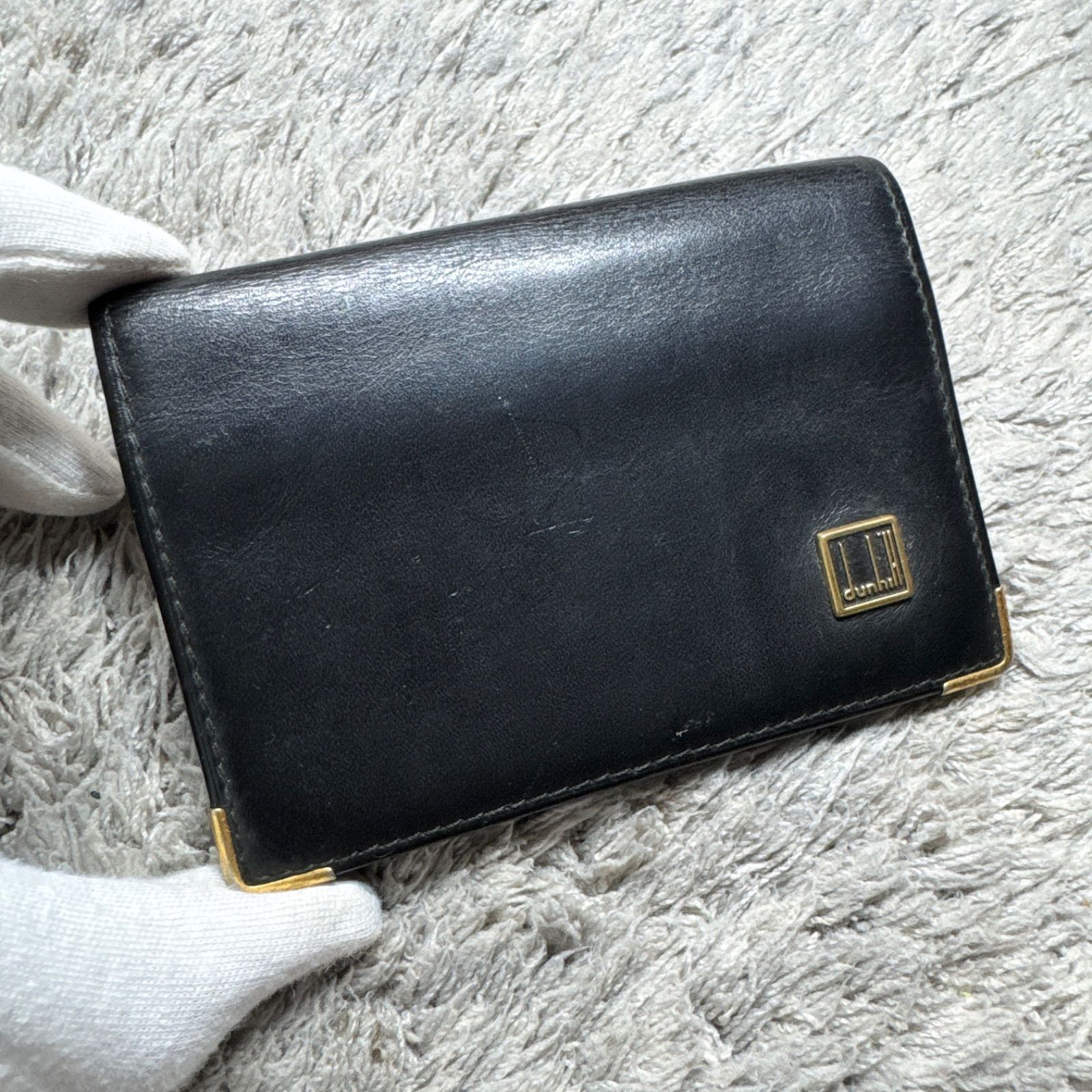 DUNHILL ダンヒル 名刺入れ カードケース レザー ゴールドロゴ