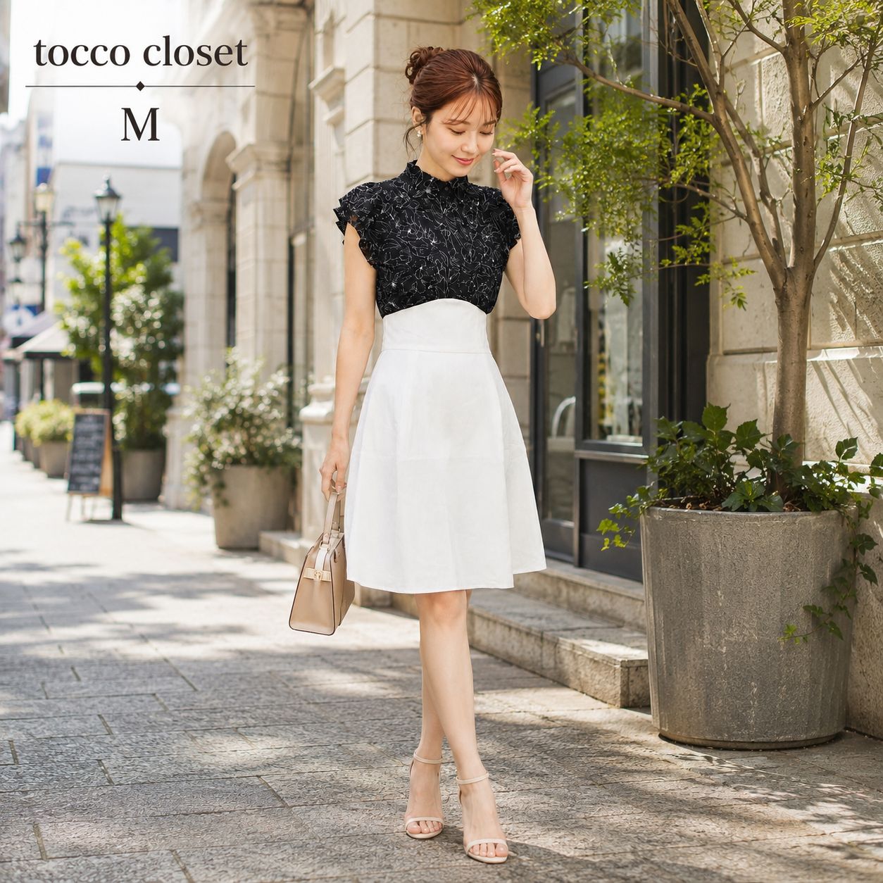 フラワーワンピース ドレス toccoワンピース ボタニカルプリント