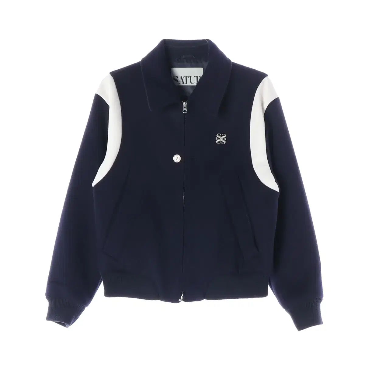 セター 24SS ファー ウールブレンド スタジャン ジャケット Classic ネイビー