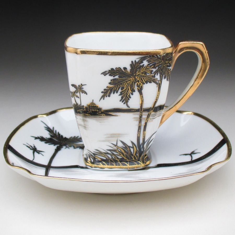 オールドノリタケ 金彩南国風景絵 カップ＆ソーサー - メルカリ