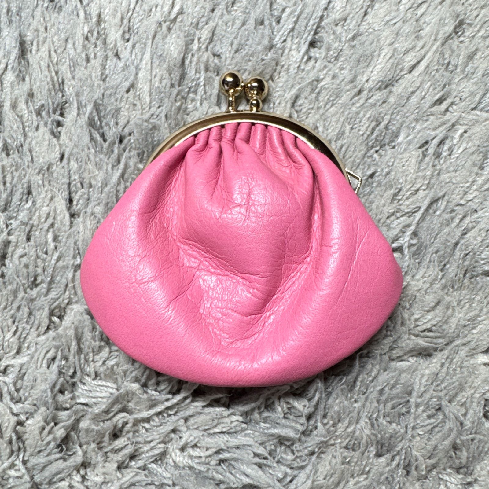 美品】Kitamura キタムラ がま口 コインケース 小銭入れ ピンク レザー
