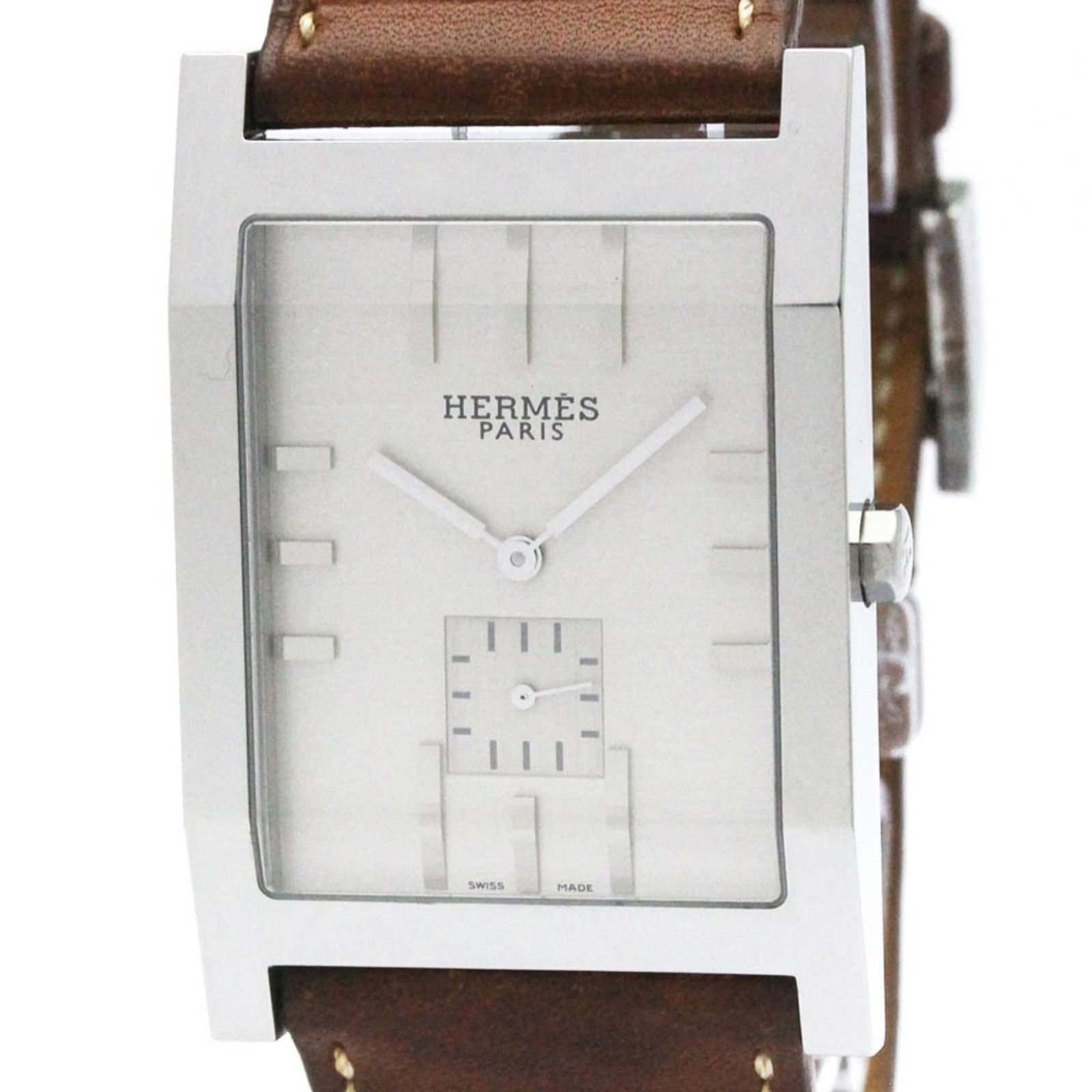 エルメス (HERMES) タンデム ステンレススチール レザー クォーツ メンズ 時計 TA1.810 (外装仕上げ済み)