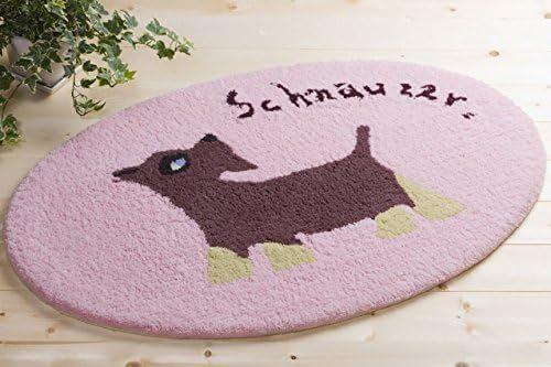 犬達と生活 玄関マット 室内 日本製 約53×83cm フックマット 洗える 滑りにくい加工 かわいい おしゃれ ギフト (シュナウザー) [シュナウザー]