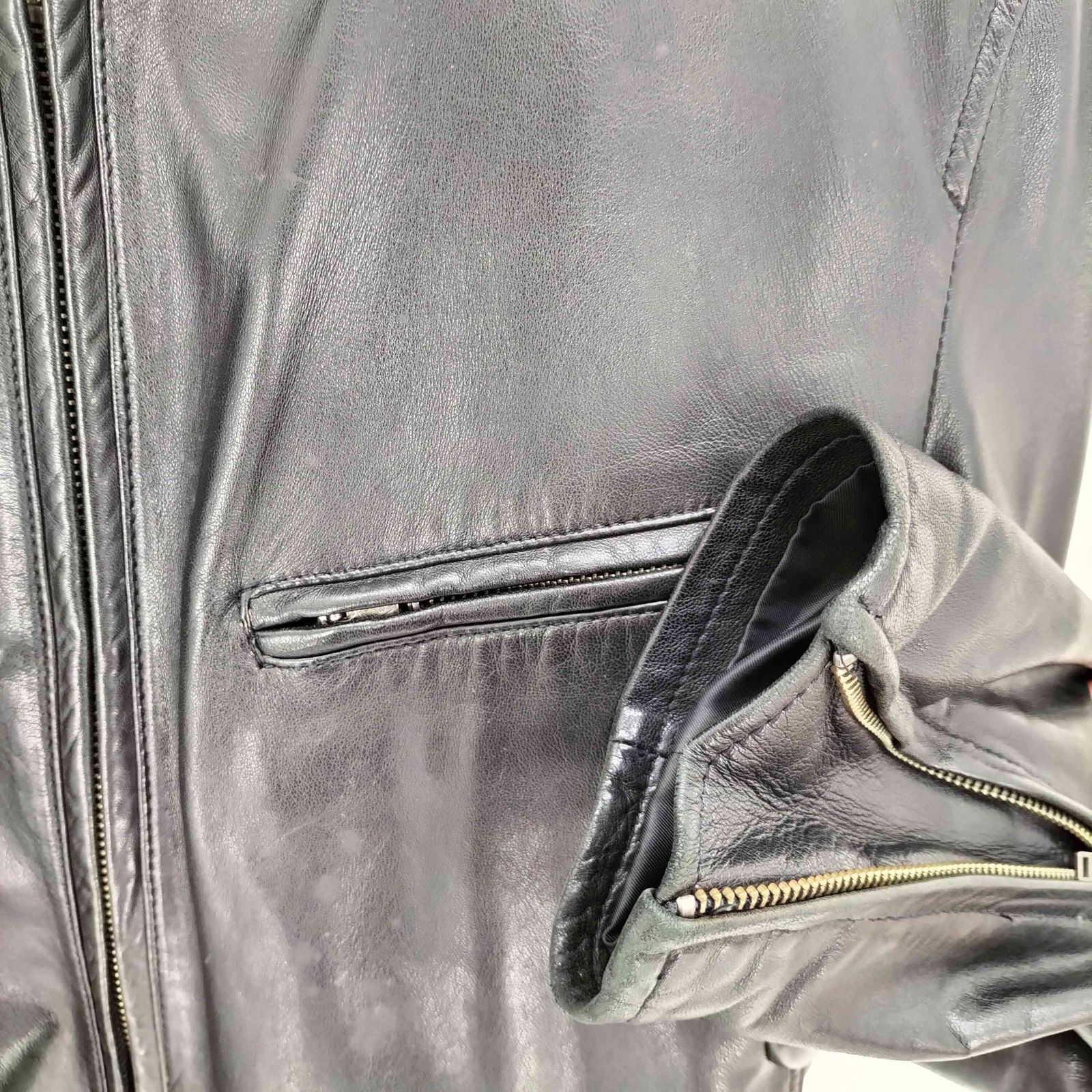 タケオキクチ TAKEO KIKUCHI ラムレザー シングル ライダース