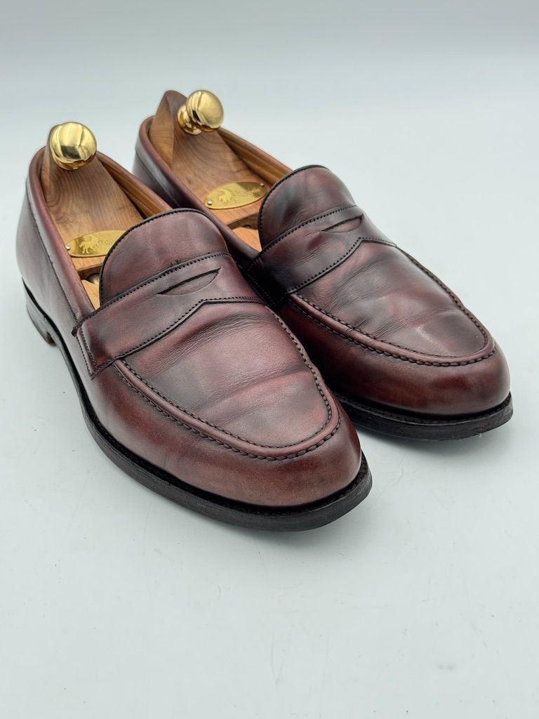 チーニー製 CHEANEY コインローファー UK7F 25.5cm ミュージアムカーフ HUDSON